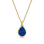 Men's Teardrop Lapis Urn Necklace 18 K Gold Plated Silver, thumbnail 1 of 5