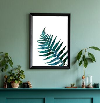 Custom Colour Tropical Fern Leaf Personalised Print, 3 of 6