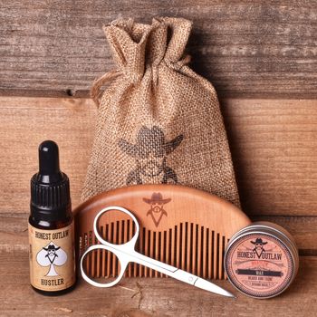 Beard Grooming Kit. Oil, Wax, Comb, Scissors, 2 of 9