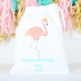 Flamingo Beauty Set With Personalised Bag, thumbnail 2 of 5