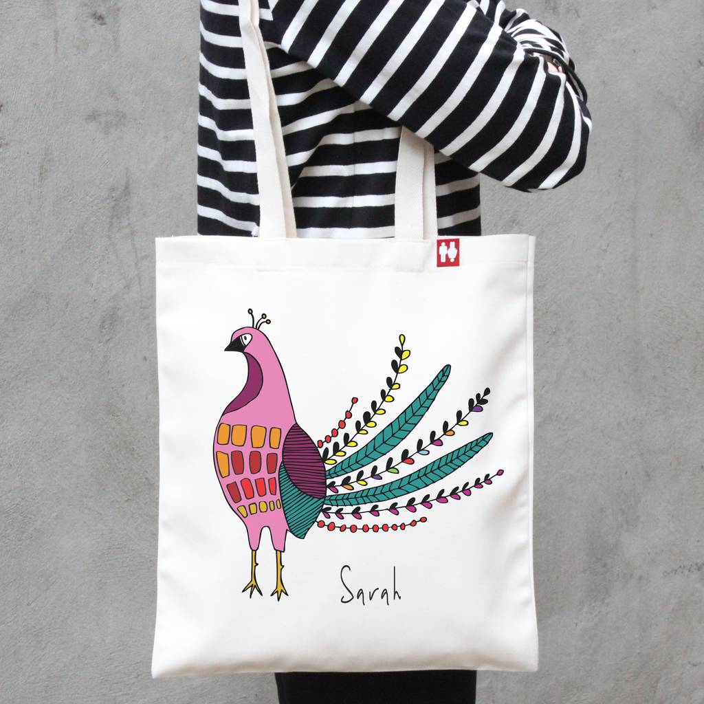 Personalised 'bird' Tote Bag By A Piece Of