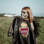 Flaming Heart Anatomical Heart Bride Leather Jacket, thumbnail 4 of 10