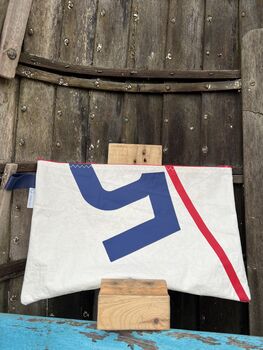 No2 Large Recycled Multifunctional Sailcloth Pouch, 3 of 7
