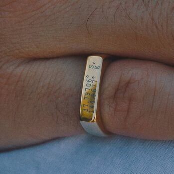 Gold Colour Personalised Signet Ring, 3 of 7