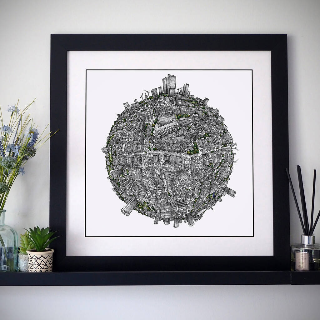 The Manchester Globe Hand Drawn Map Print, 1 of 5
