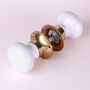 G Decor The Brassworks Edit Porcelain White Set Of Handcrafted Ceramic Mortice Door Handles, Internal Turning Knobs For Room Doors, thumbnail 2 of 5