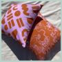 Spring Ochre And Pink Floral Sketch Cushion, thumbnail 5 of 9