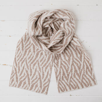 Zebra Lambswool Reversible Scarf, 3 of 12