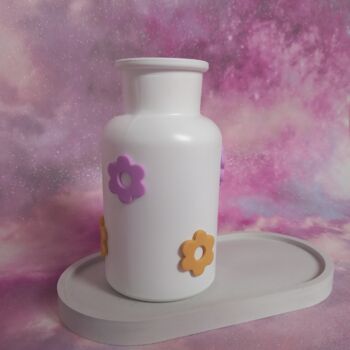 Hand Decorated Lilac And Yellow Daisy Mini Vase, 2 of 2