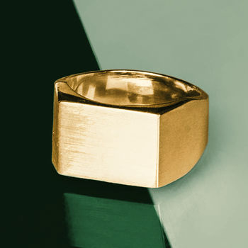 Men's Solid Silver 18k Gold Plated Signet Ring By Otis ...