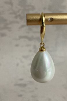 Pearl Droplet Drop Earrings, 8 of 8