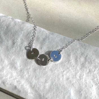 Personalised Joined Triple Initial Disc Necklace, 3 of 11