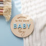 Welcome To The World Baby Boy Decoration Disc, thumbnail 1 of 3