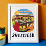 Sheffield Travel Poster, thumbnail 1 of 7