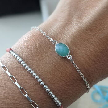 Amazonite And Silver Chain Bracelet, 2 of 7