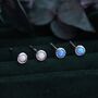 Sterling Silver Tiny Opal Stud Earrings, thumbnail 1 of 12