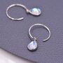 Mermaid Crystal Drop Hook Earrings In Sterling Silver, thumbnail 9 of 12