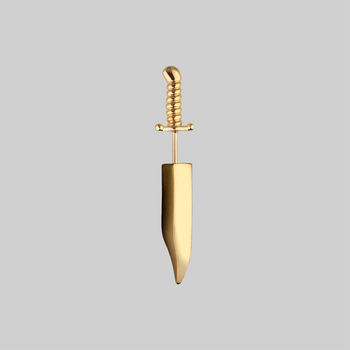 Knife Single Earring In Sterling Silver Or Gold Plated, 4 of 4