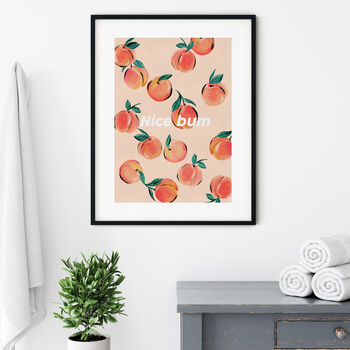 'Nice Bum' Peach Art Print, 2 of 5