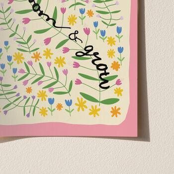 Bloom And Grow Boho Flower Print, 10 of 12