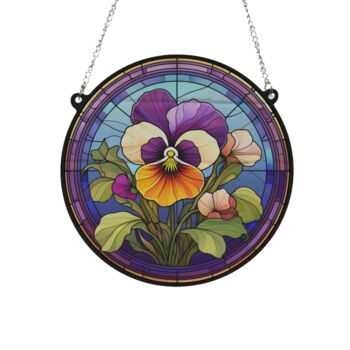 Pansy Stained Glass Effect Suncatcher, 6 of 6