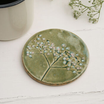 Green Meadow Wild Flower Ceramic Coasters, 4 of 8