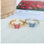 Adjustable Butterfly Slim Stacking Ring For Women, thumbnail 1 of 2