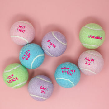 Fun Pastel Message Tennis Balls Brand New, 6 of 8