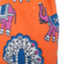 Indian Kalamkari Cotton Pouch With Drawstring, Orange, thumbnail 5 of 10