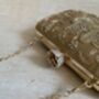 Gold Raw Silk Rectangular Clutch Bag, thumbnail 9 of 10