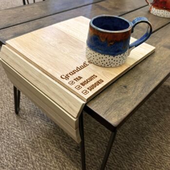 Personalised Wooden Sofa Tray For Dad, 4 of 5