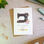 Floral Sewing Machine Birthday Card, thumbnail 3 of 5