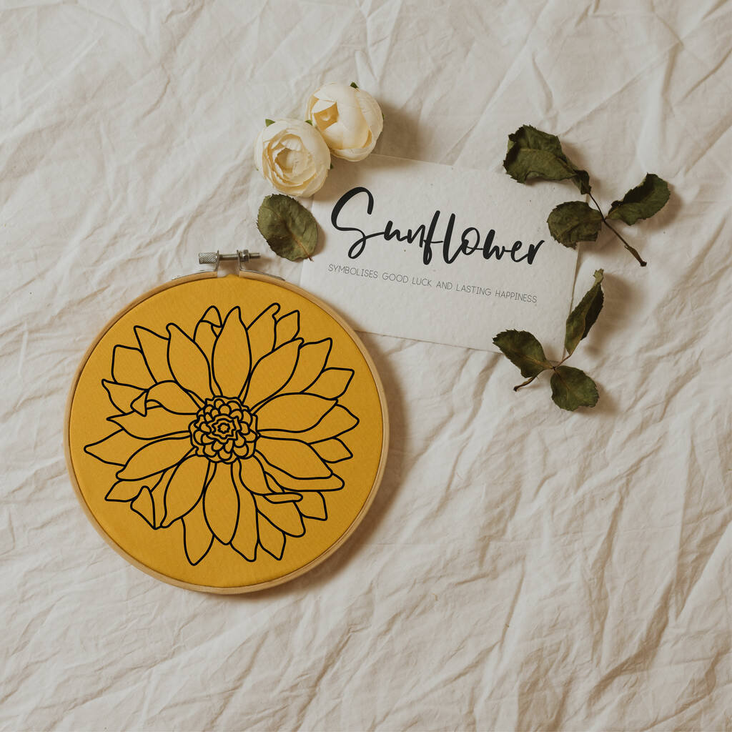 Sunflower Language Of Flowers Hoop By Edit A Prints