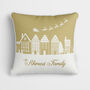 Personalised Gold Village Christmas Cushion, thumbnail 2 of 7