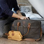Waxed Canvas And Leather Weekend Bag, thumbnail 3 of 5