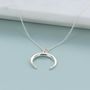 Sterling Silver Crescent Charm Necklace, thumbnail 1 of 2