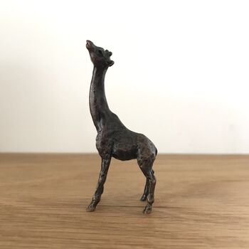 Miniature Bronze Giraffe Sculpture 8th Anniversary Gift, 8 of 12