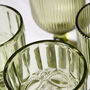 Aurielle Set Of Four Embossed Green Glass Wine Goblets, thumbnail 3 of 5