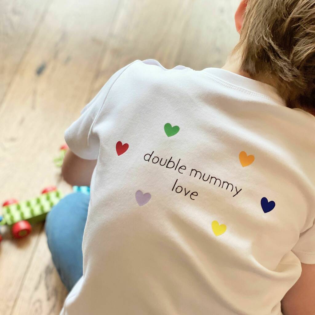 Personalised Double Daddy /Mummy Kid's Lgbtq+ T Shirt By notafictionalmum