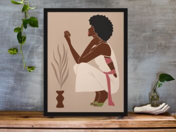 Bold Grace Set Of Three Black Woman Wall Art Prints, 2 of 5