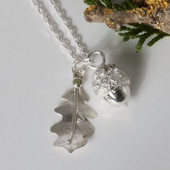 Oak Leaf And Acorn Solid Silver Nature Necklace, 4 of 6