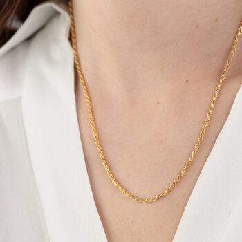 Gold Plated Twisted Rope Chain Necklace, 3 of 7