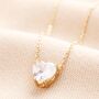 Crystal Heart Pendant Necklace In Gold, thumbnail 1 of 4