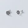 Sterling Silver Screw Back Flower Stud Earrings, thumbnail 3 of 6