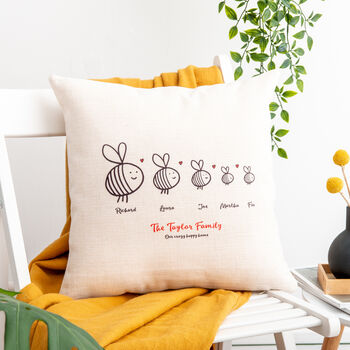 Personalised Family Bees Cushion, 2 of 5