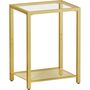Gold Side Table Bed Side Table Glass Sofa Side Table, thumbnail 5 of 9