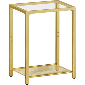 Gold Side Table Bed Side Table Glass Sofa Side Table, 5 of 9
