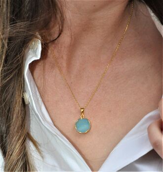 Amazonite Necklace Gold Plated, 3 of 6