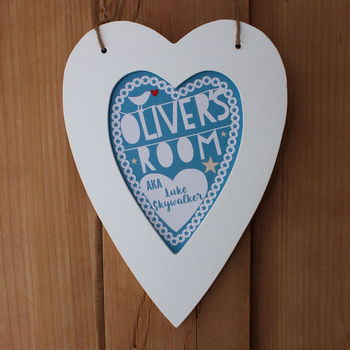 Personalised Children's Heart Room Sign, 2 of 7