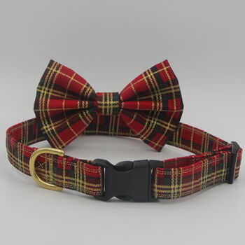 Red And Gold Tartan Dog Bow Tie, 12 of 12
